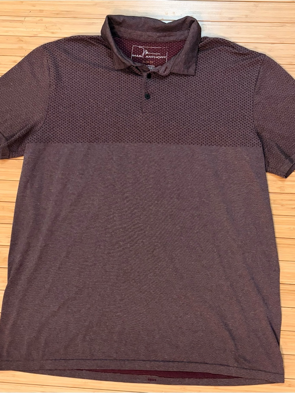 Marc Anthony Men's Short Sleeve Polo Slim Fit Shirt - Burgundy XXL